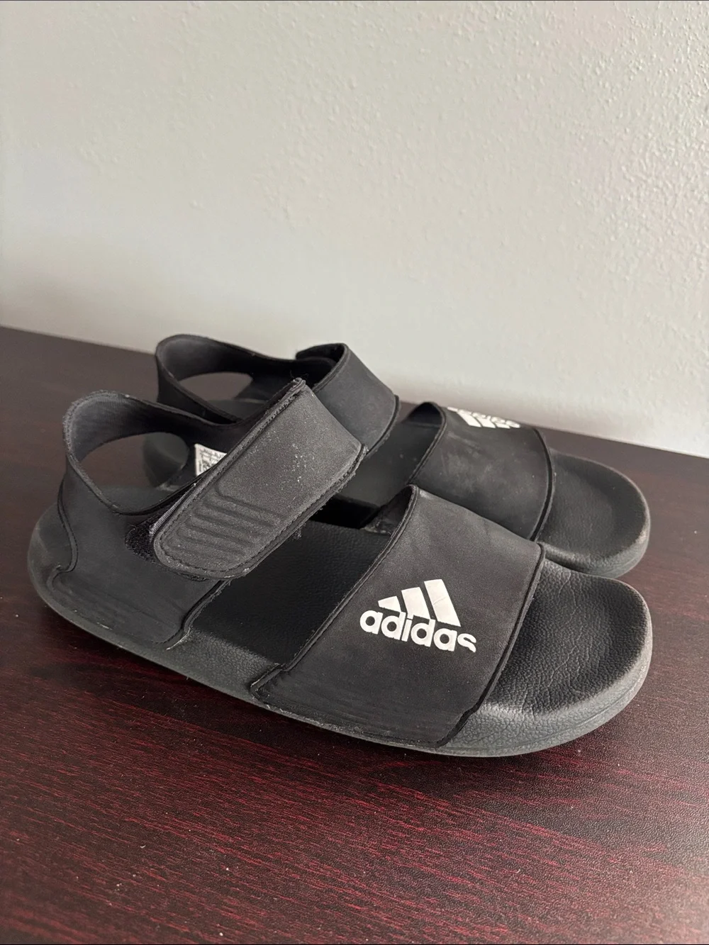 adidas Black Kids' Dual-Strap Sport Sandals